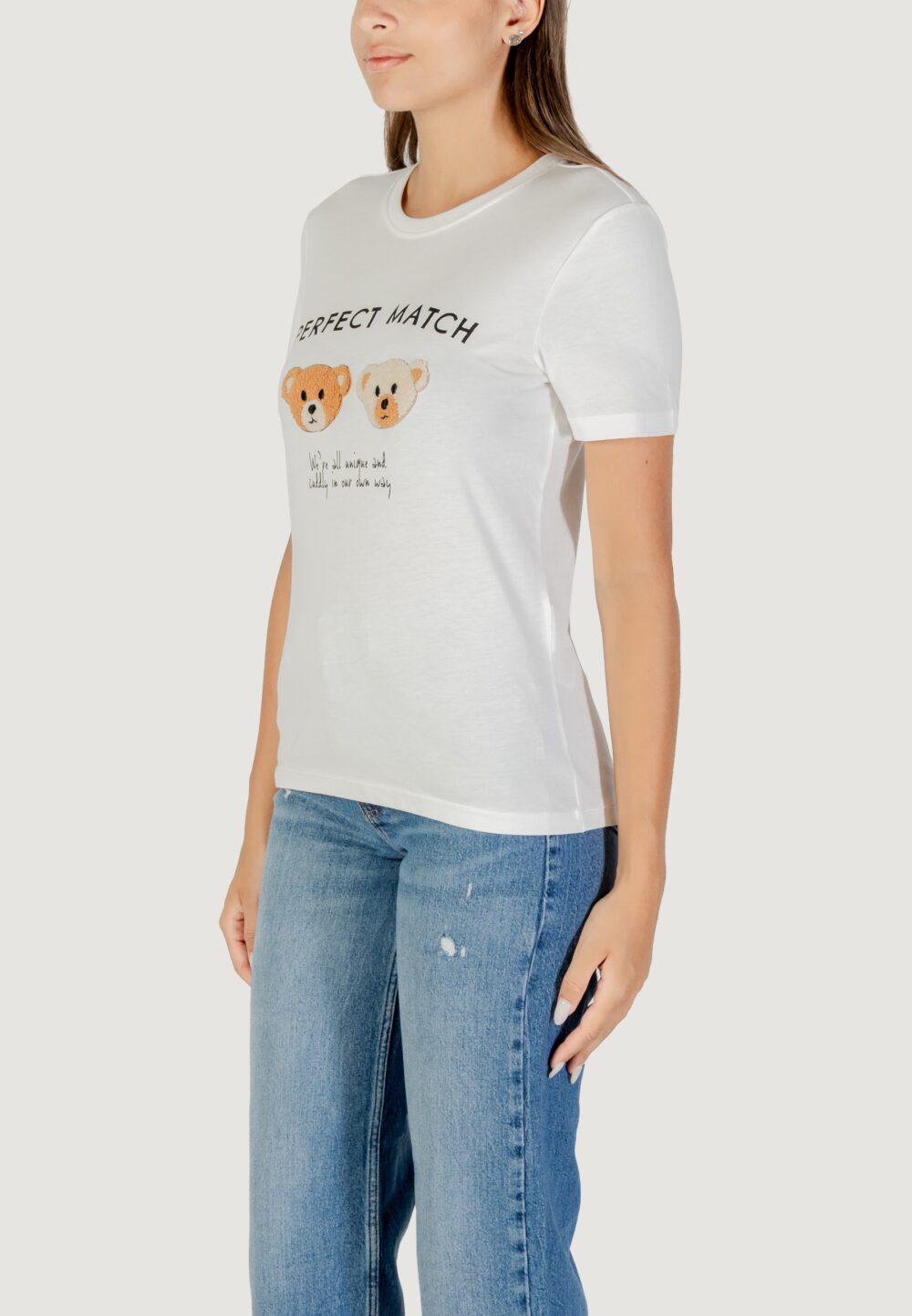T-shirt Only onlteresa life reg s/s teddy top cs jrs Latte - Foto 2