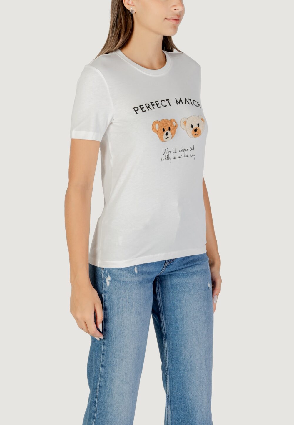 T-shirt Only onlteresa life reg s/s teddy top cs jrs Latte - Foto 3