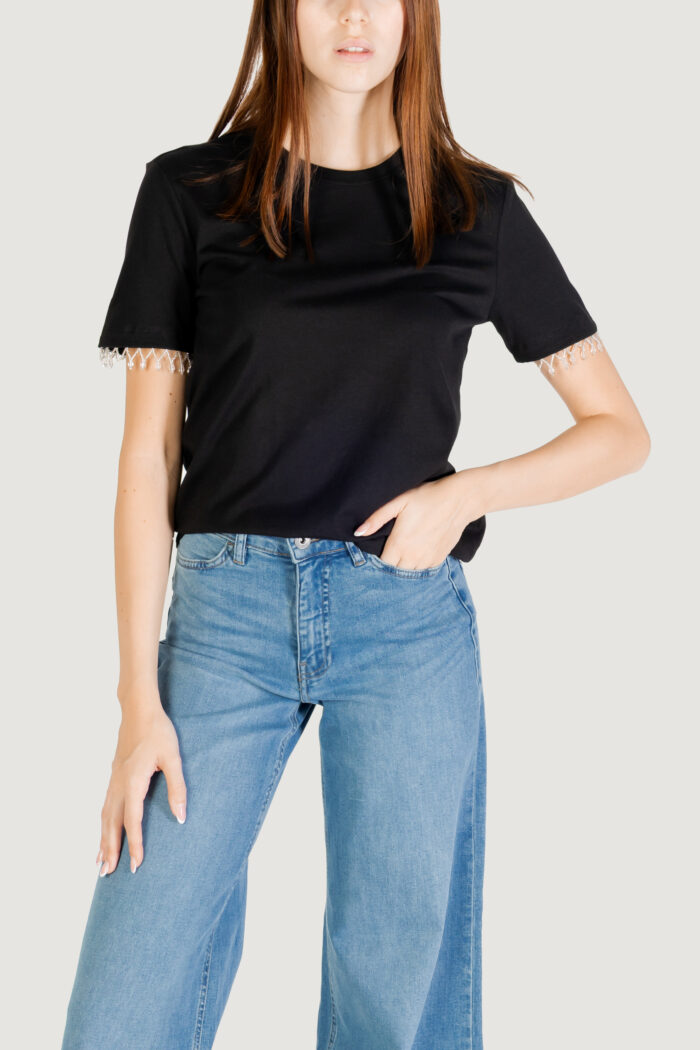 T-shirt Only onlfilia s/s detail tee cs jrs Nero