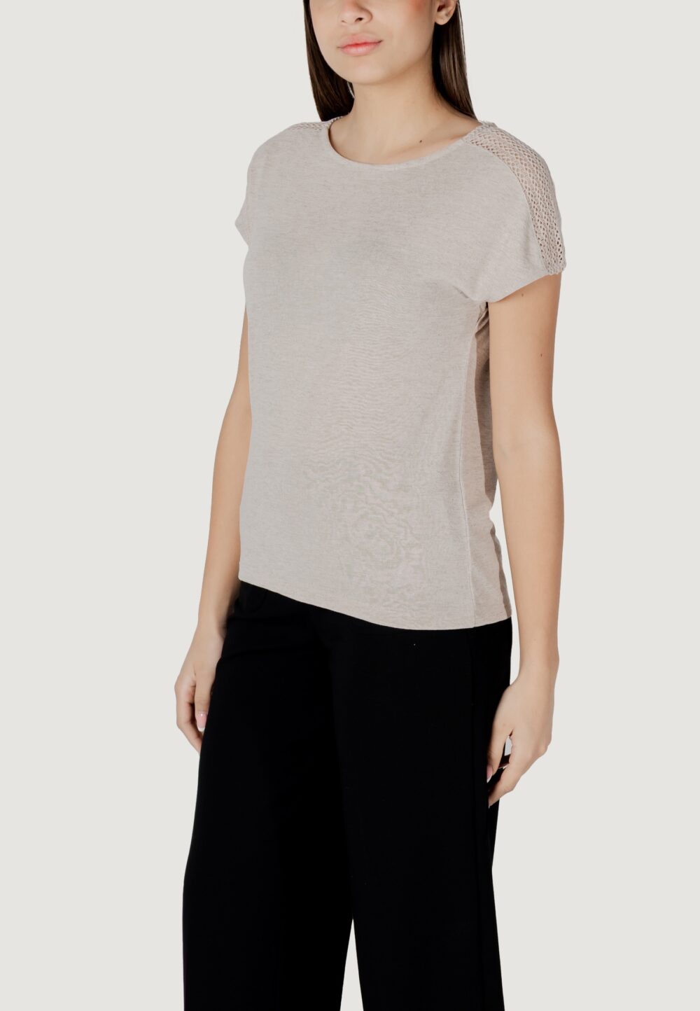 T-shirt Street One ltd qr linen look shirt w.laceshoulde Beige - Foto 2