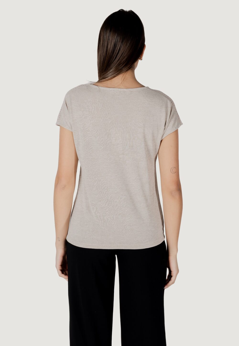 T-shirt Street One ltd qr linen look shirt w.laceshoulde Beige - Foto 4