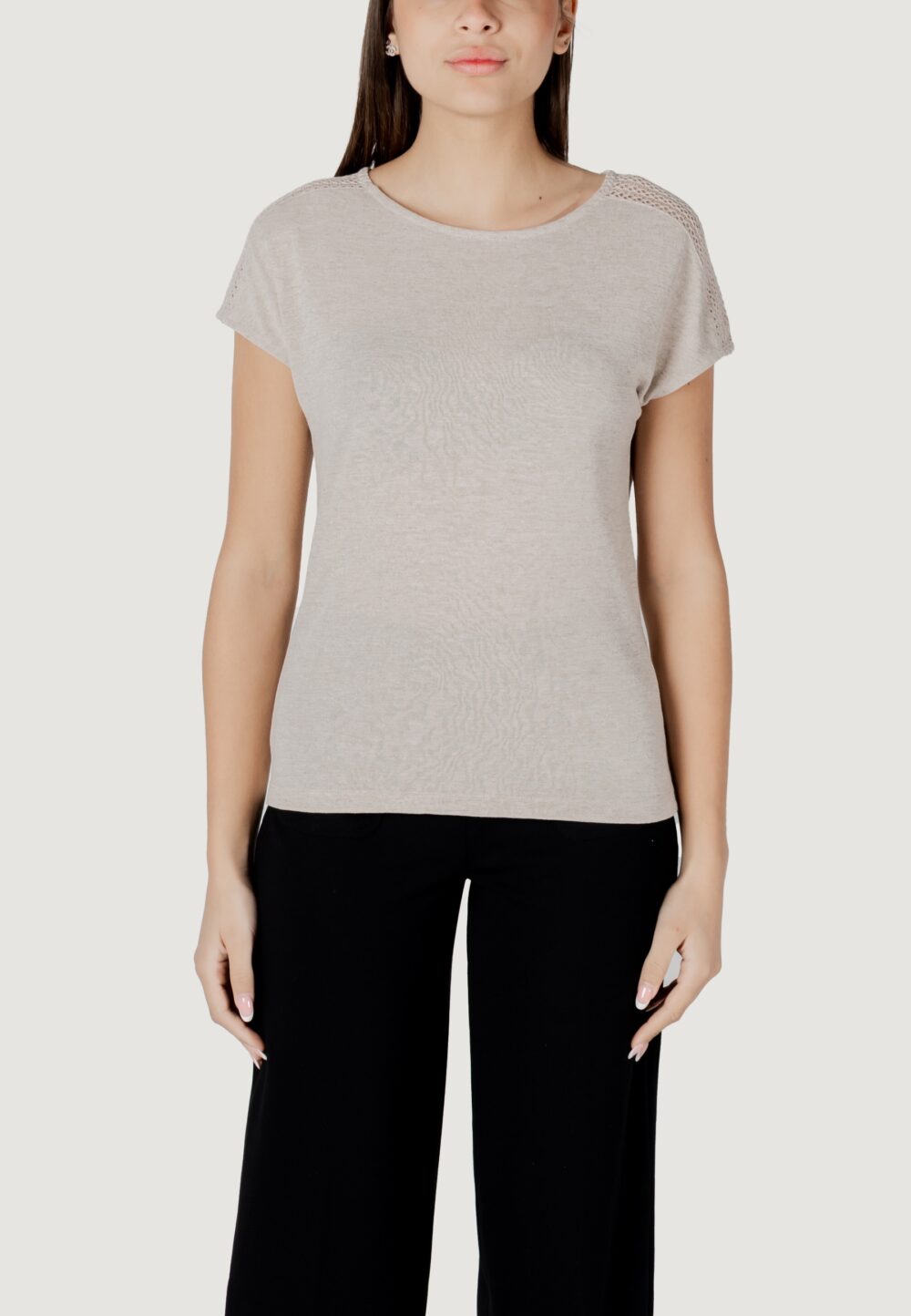 T-shirt Street One ltd qr linen look shirt w.laceshoulde Beige - Foto 5