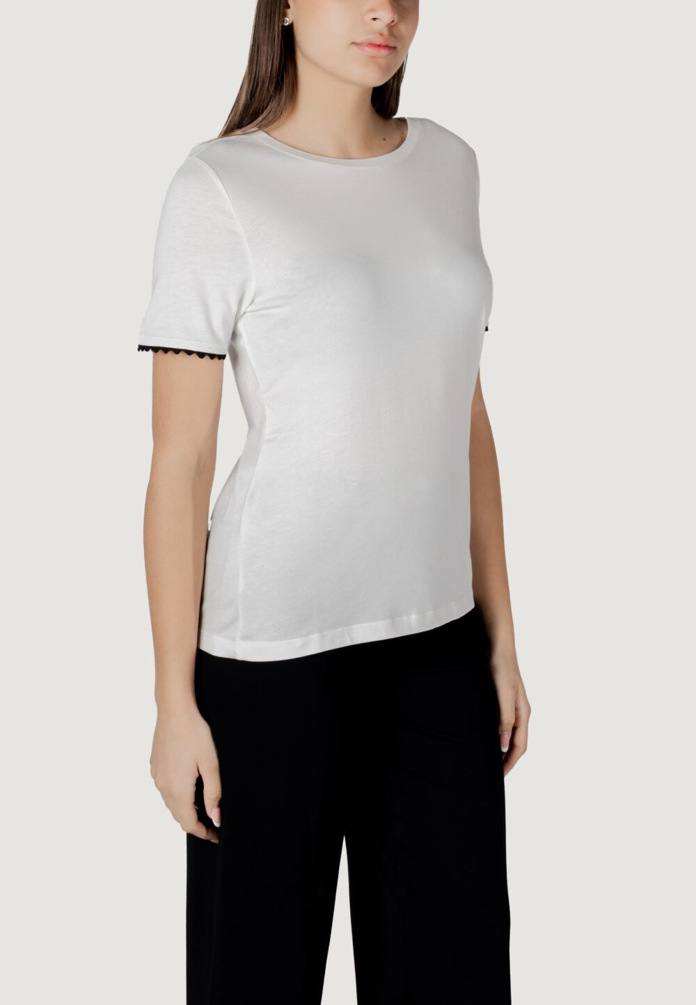 T-shirt Street One basic shirt w.deco tape at sleeves Bianco - Foto 3