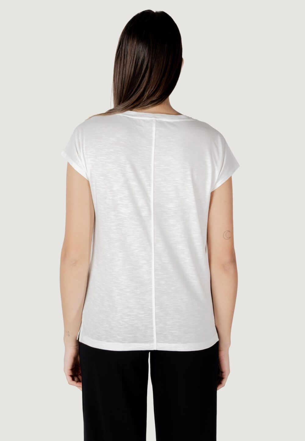 T-shirt Street One partprint shirt w.gathered shoulder Bianco - Foto 4