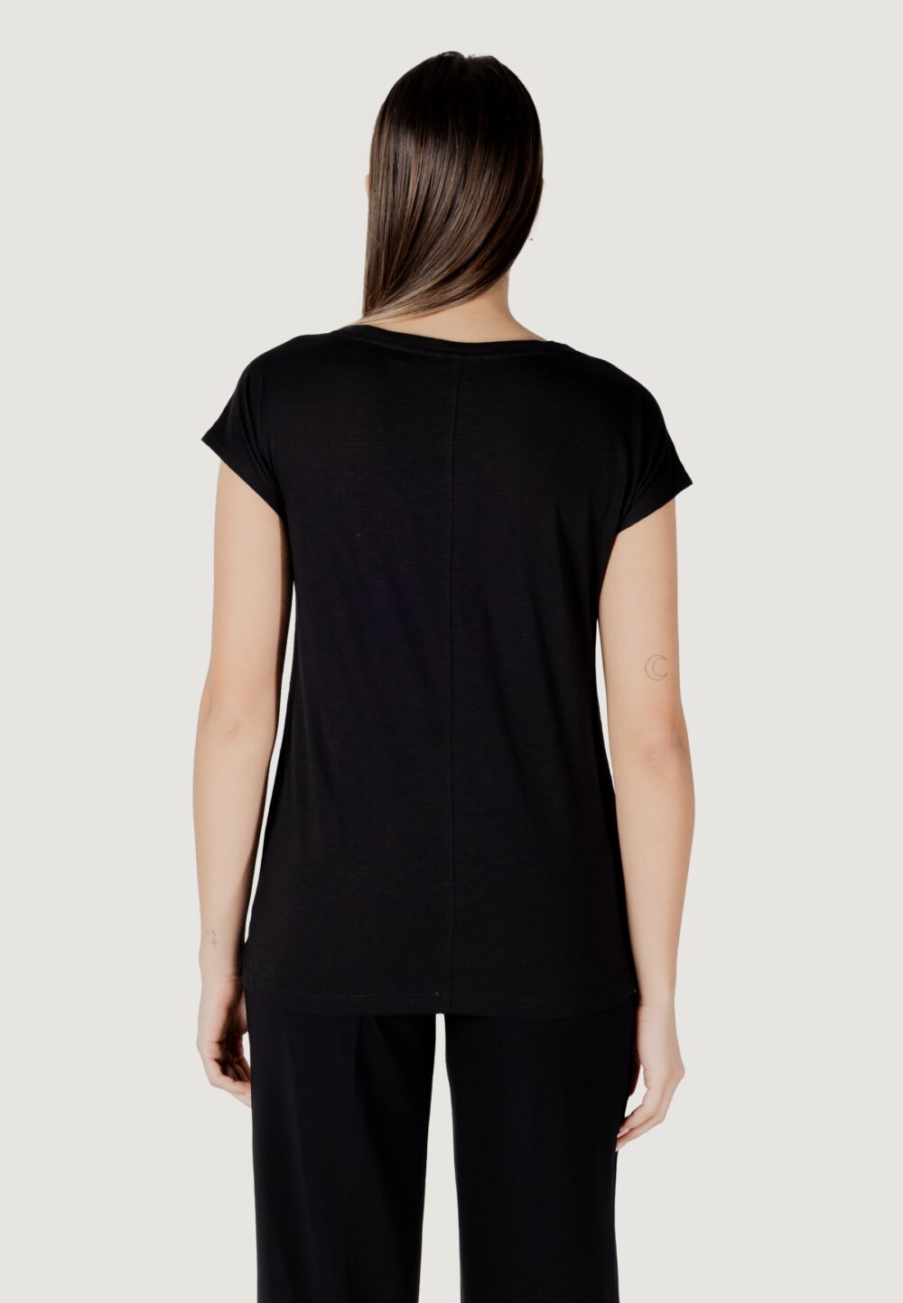 T-shirt Street One partprint shirt w.gathered shoulder Nero - Foto 4