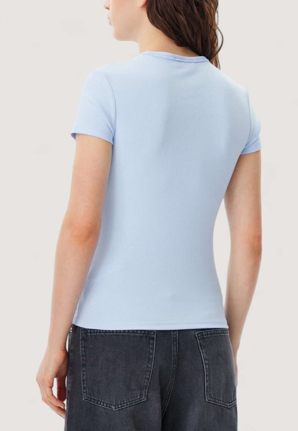T-shirt Tommy Hilfiger Jeans tjw slim essential Celeste - Foto 4