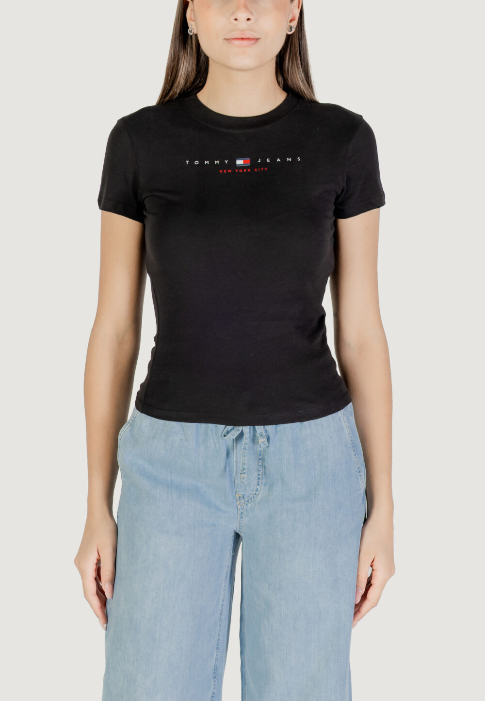 T-shirt Tommy Hilfiger Jeans tjw slim tj us linea Nero - Foto 1