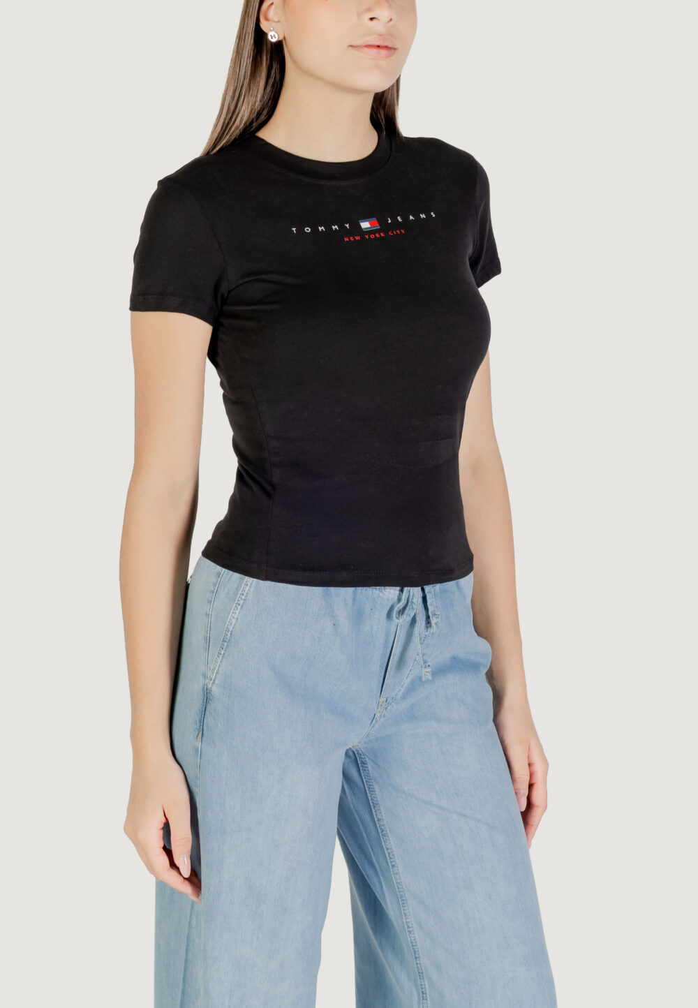 T-shirt Tommy Hilfiger Jeans tjw slim tj us linea Nero - Foto 3
