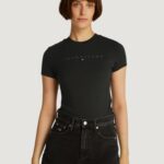 T-shirt Tommy Hilfiger Jeans tjw tonal linea Nero - Foto 1