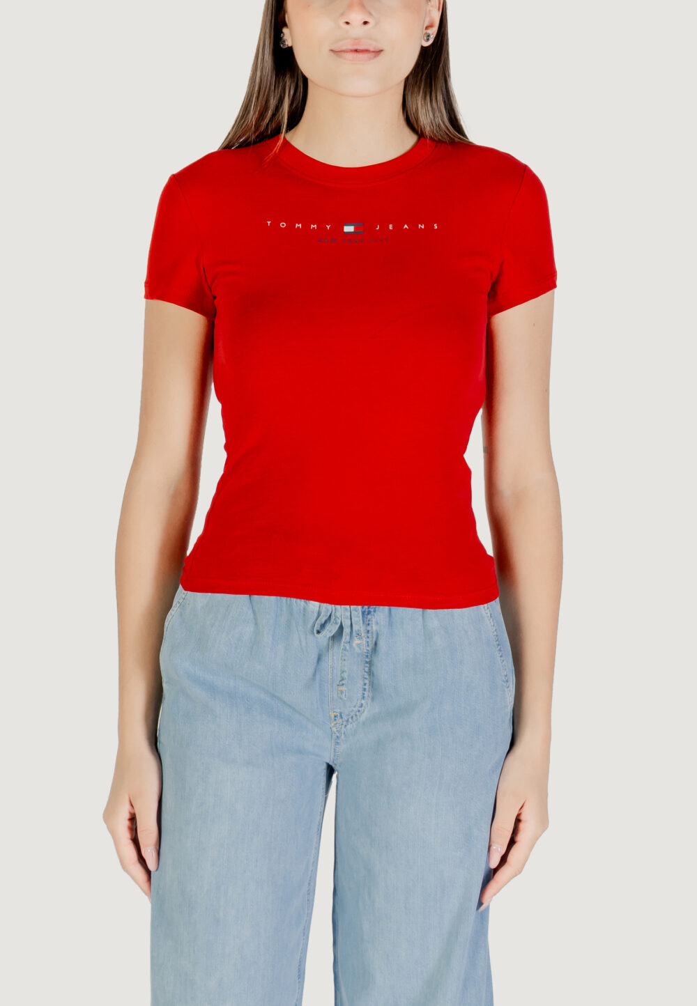 T-shirt Tommy Hilfiger Jeans tjw slim tj us linea Rosso - Foto 1