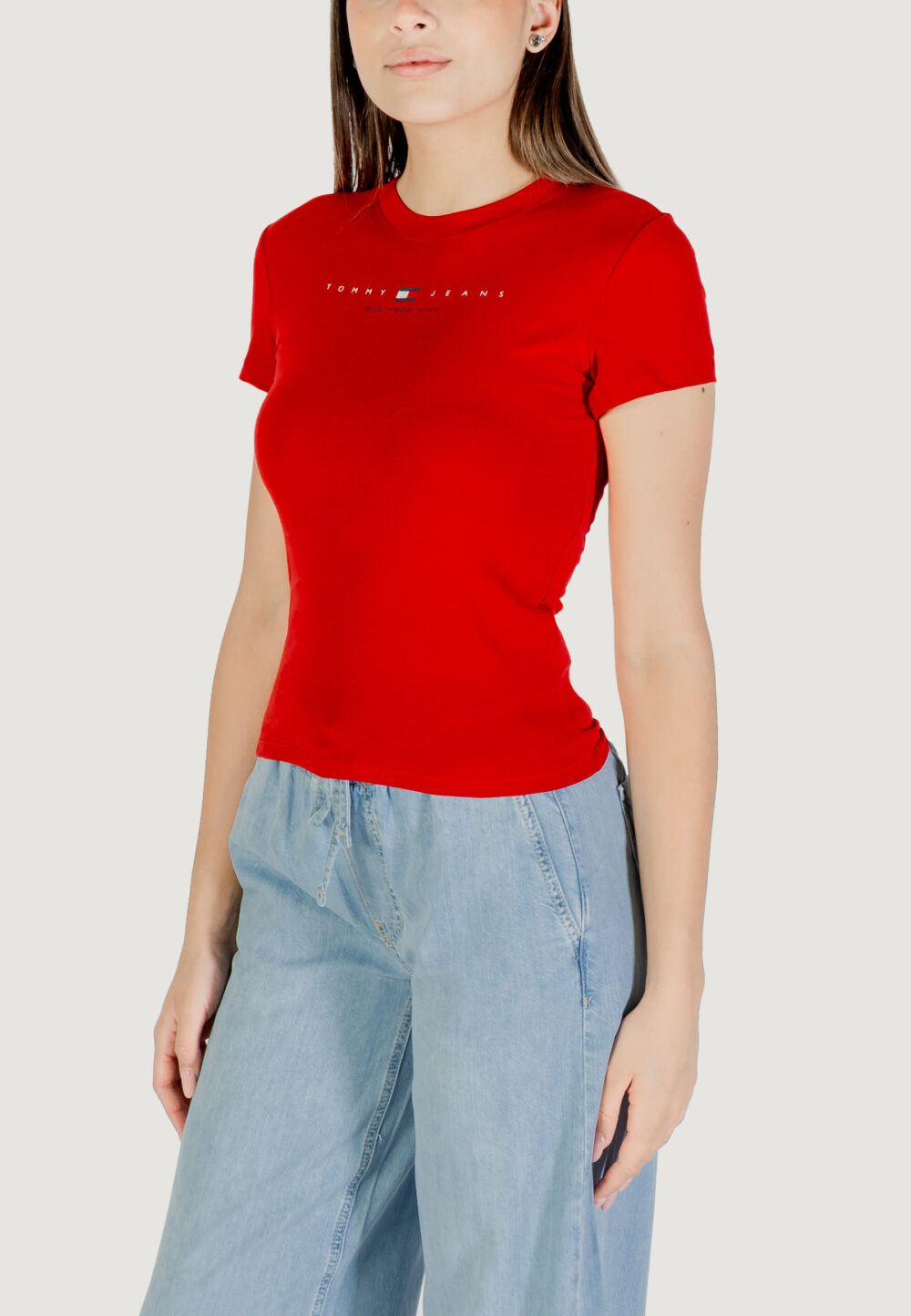 T-shirt Tommy Hilfiger Jeans tjw slim tj us linea Rosso - Foto 2