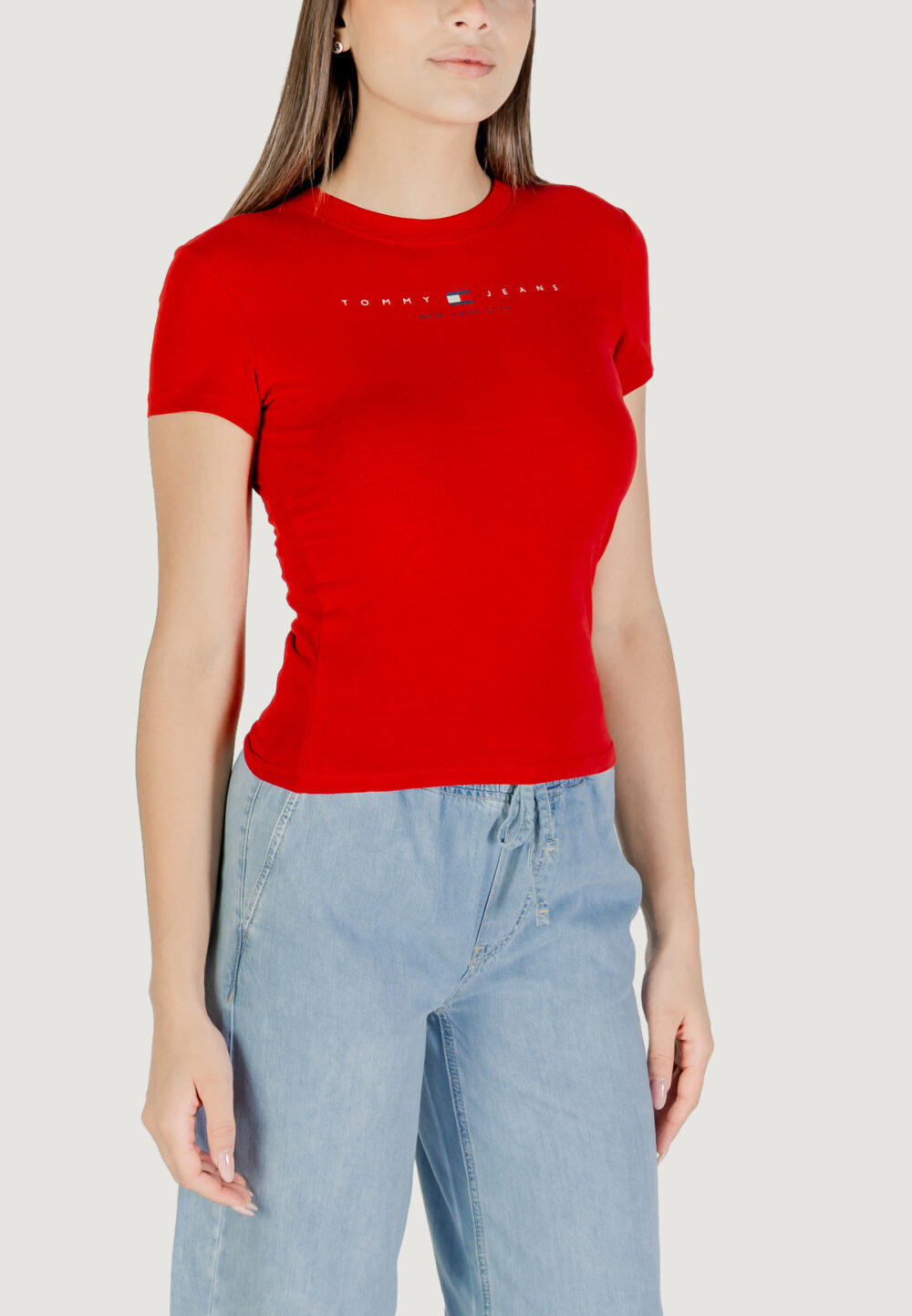 T-shirt Tommy Hilfiger Jeans tjw slim tj us linea Rosso - Foto 3