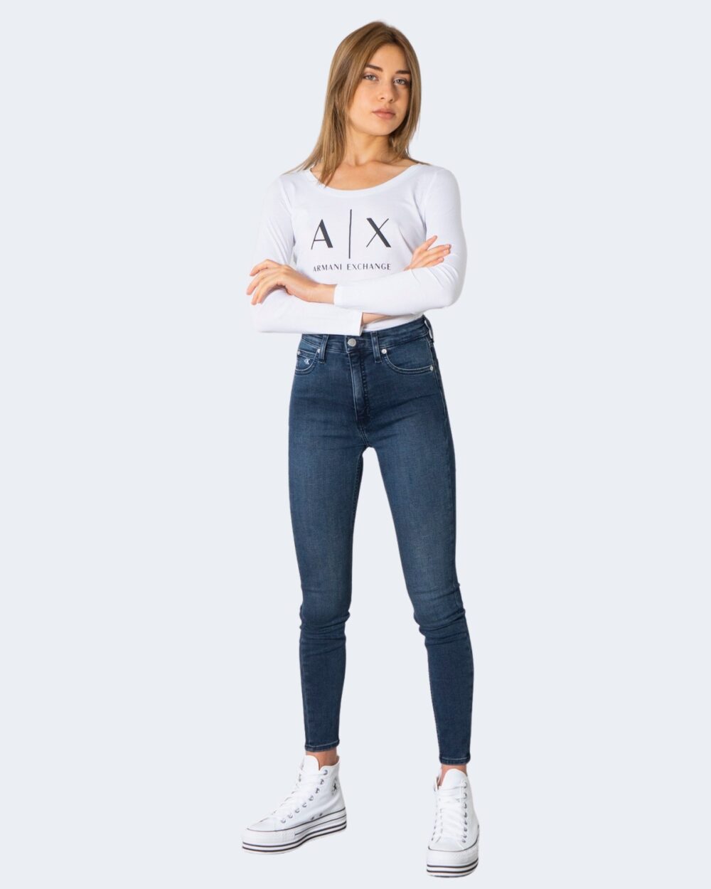 T-shirt manica lunga Armani Exchange Bianco - Foto 2