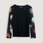 T-shirt manica lunga Desigual ts_flint Nero - Foto 1