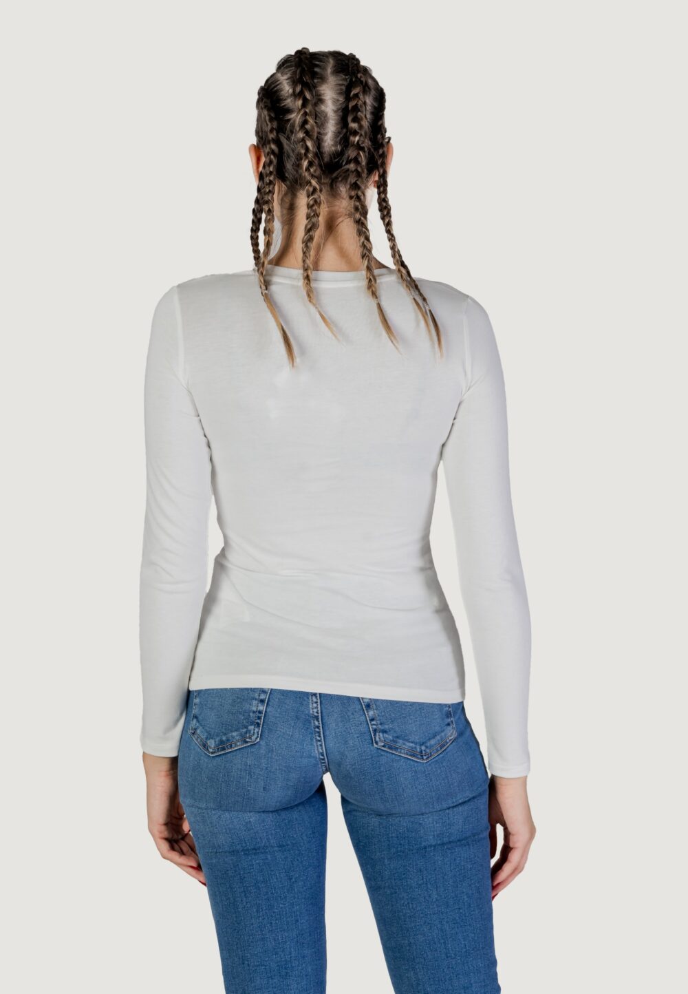 T-shirt manica lunga Guess ls cn python logo Bianco - Foto 3