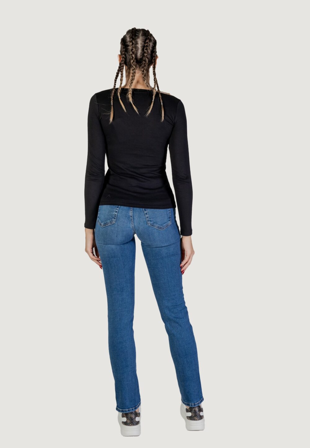 T-shirt manica lunga Guess ls cn python logo Nero - Foto 5