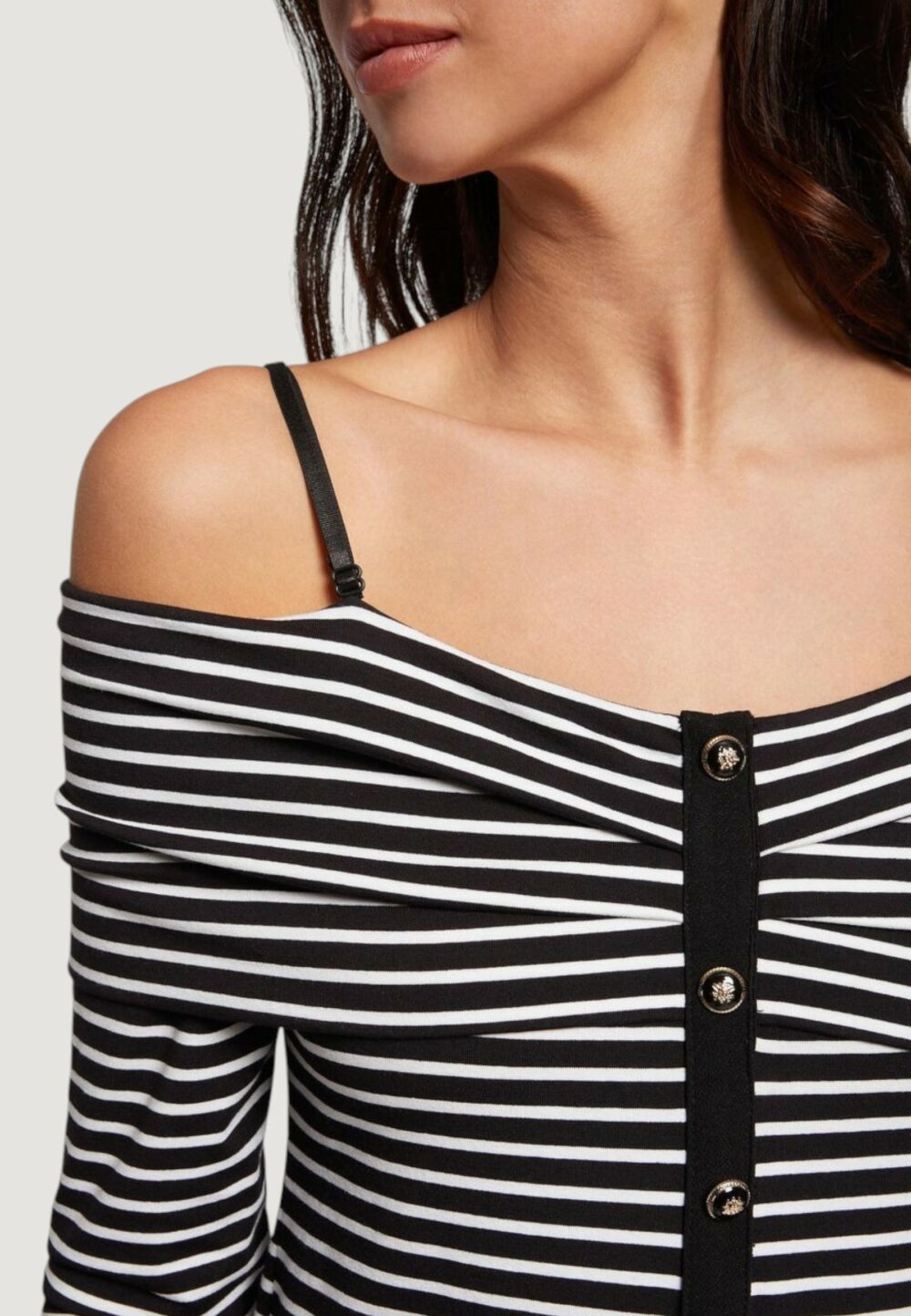 T-shirt manica lunga Morgan De Toi Black-White - Foto 3