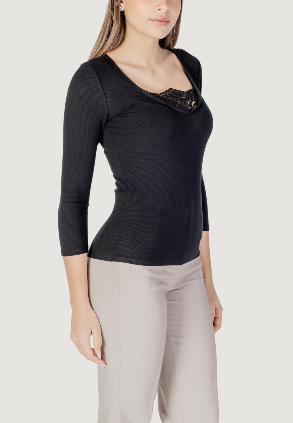 T-shirt manica lunga Morgan De Toi Nero - Foto 3