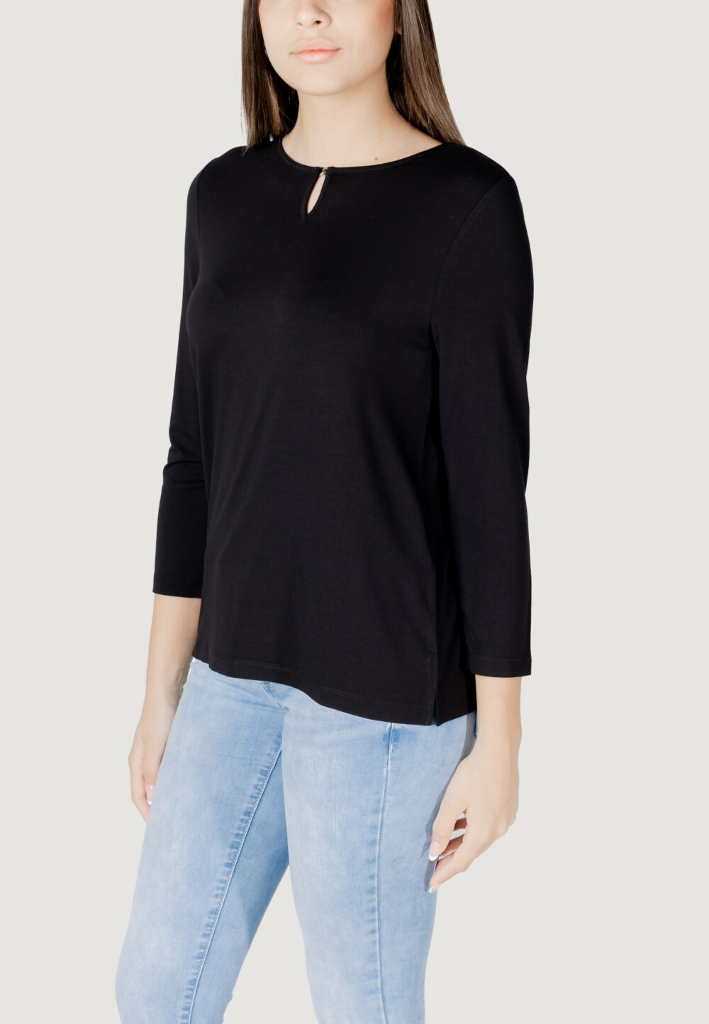 T-shirt manica lunga Street One jersey shirt w.deco detail Nero - Foto 2