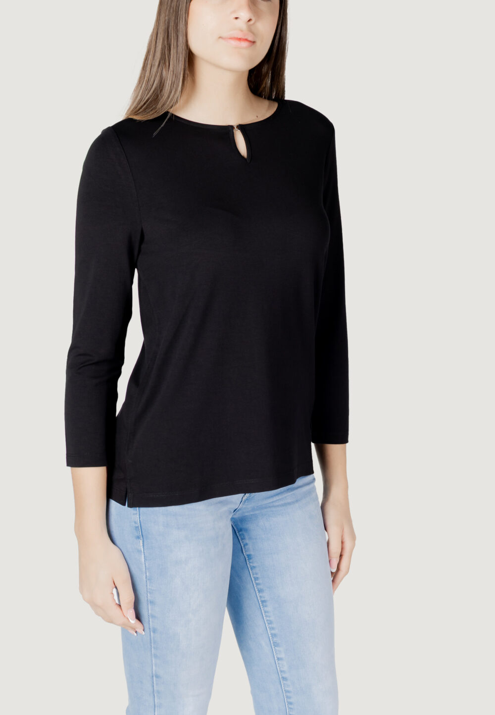 T-shirt manica lunga Street One jersey shirt w.deco detail Nero - Foto 3