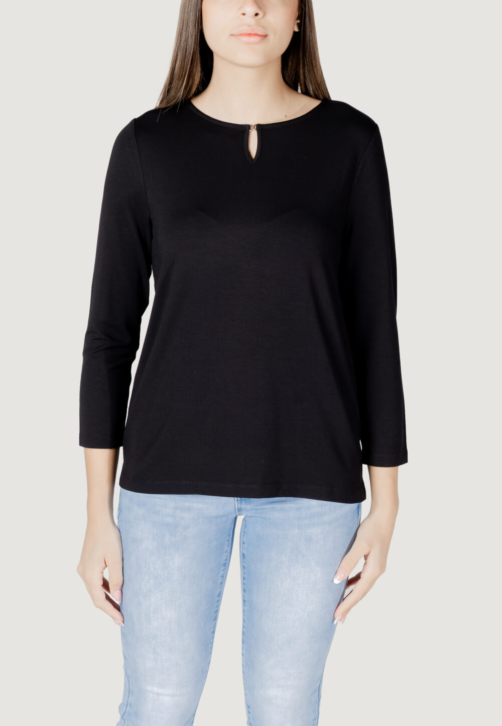 T-shirt manica lunga Street One jersey shirt w.deco detail Nero - Foto 5