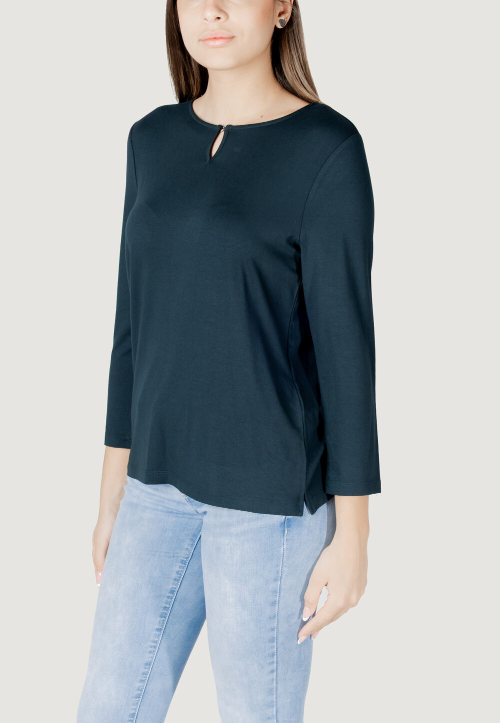 T-shirt manica lunga Street One jersey shirt w.deco detail Verde Scuro - Foto 2