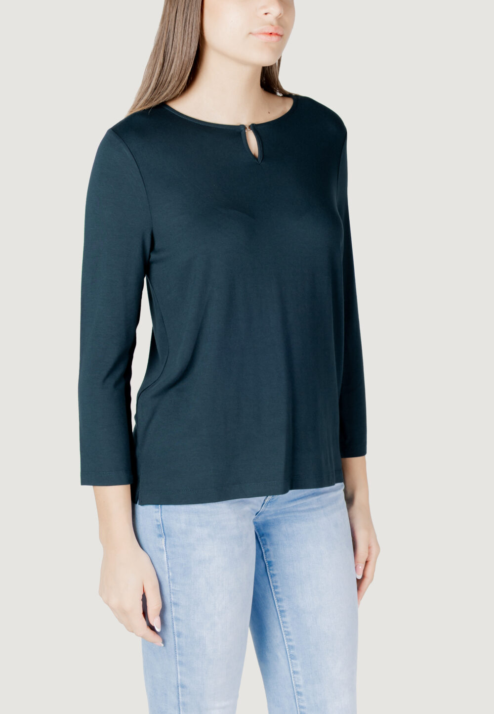 T-shirt manica lunga Street One jersey shirt w.deco detail Verde Scuro - Foto 3