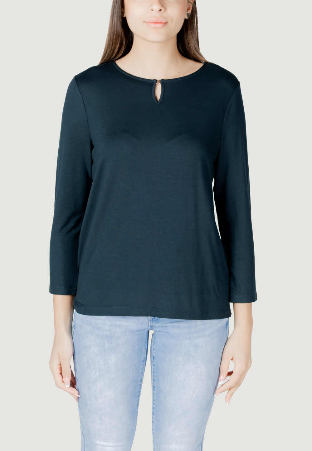 T-shirt manica lunga Street One jersey shirt w.deco detail Verde Scuro - Foto 5