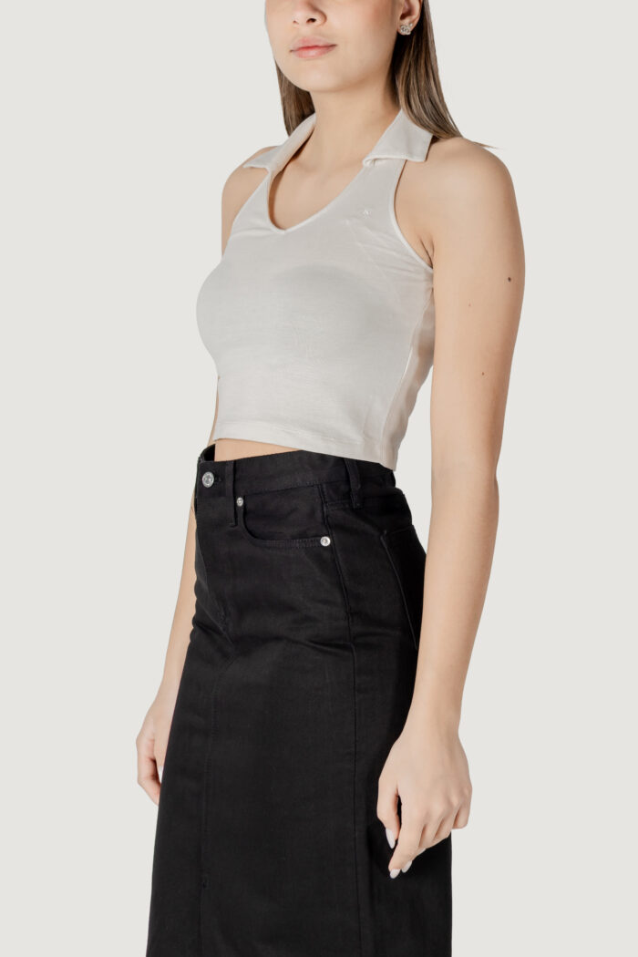 Top Calvin Klein Jeans halterneck polo collar top Beige chiaro