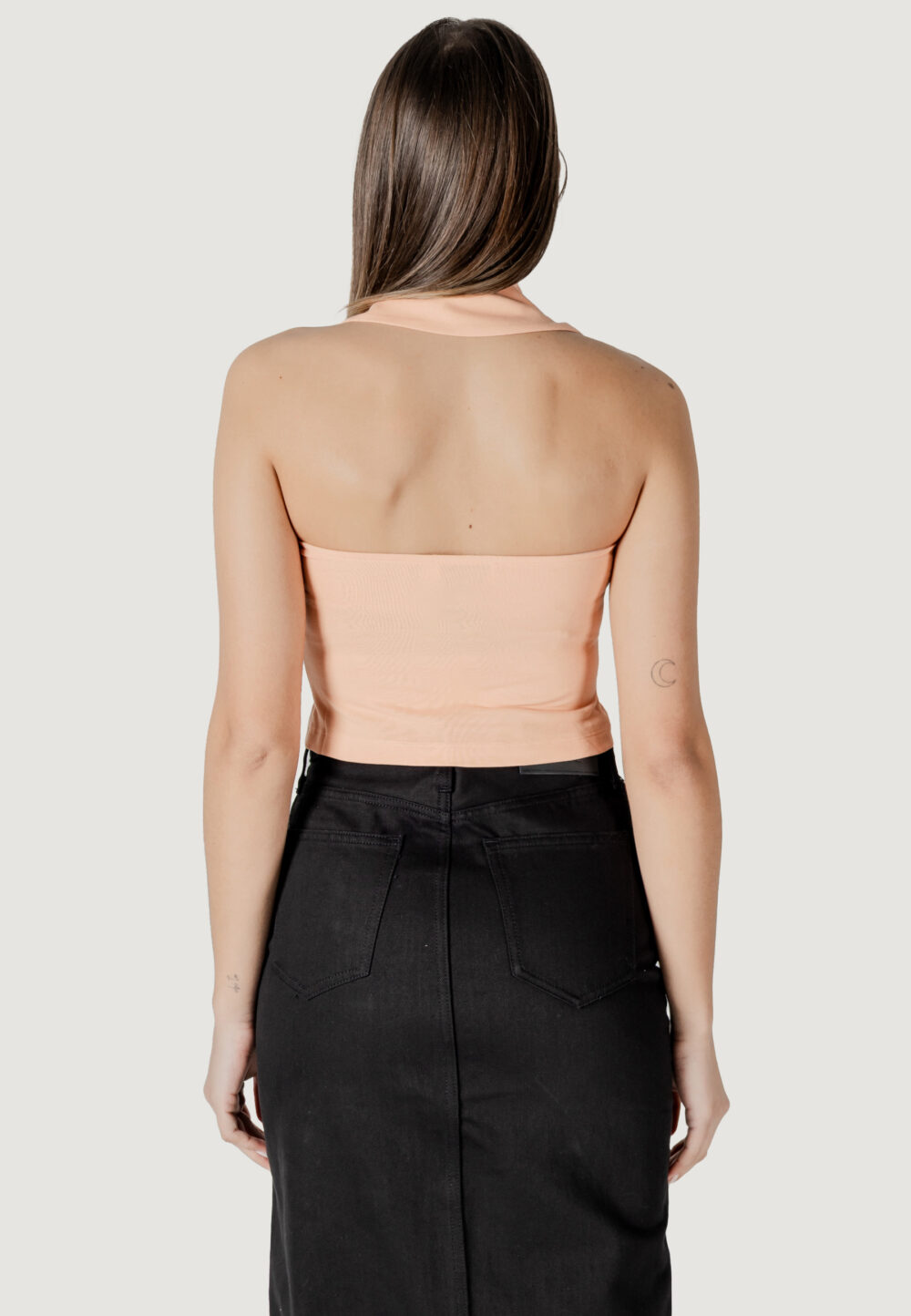 Top Calvin Klein Jeans halterneck polo collar top Pesca - Foto 4