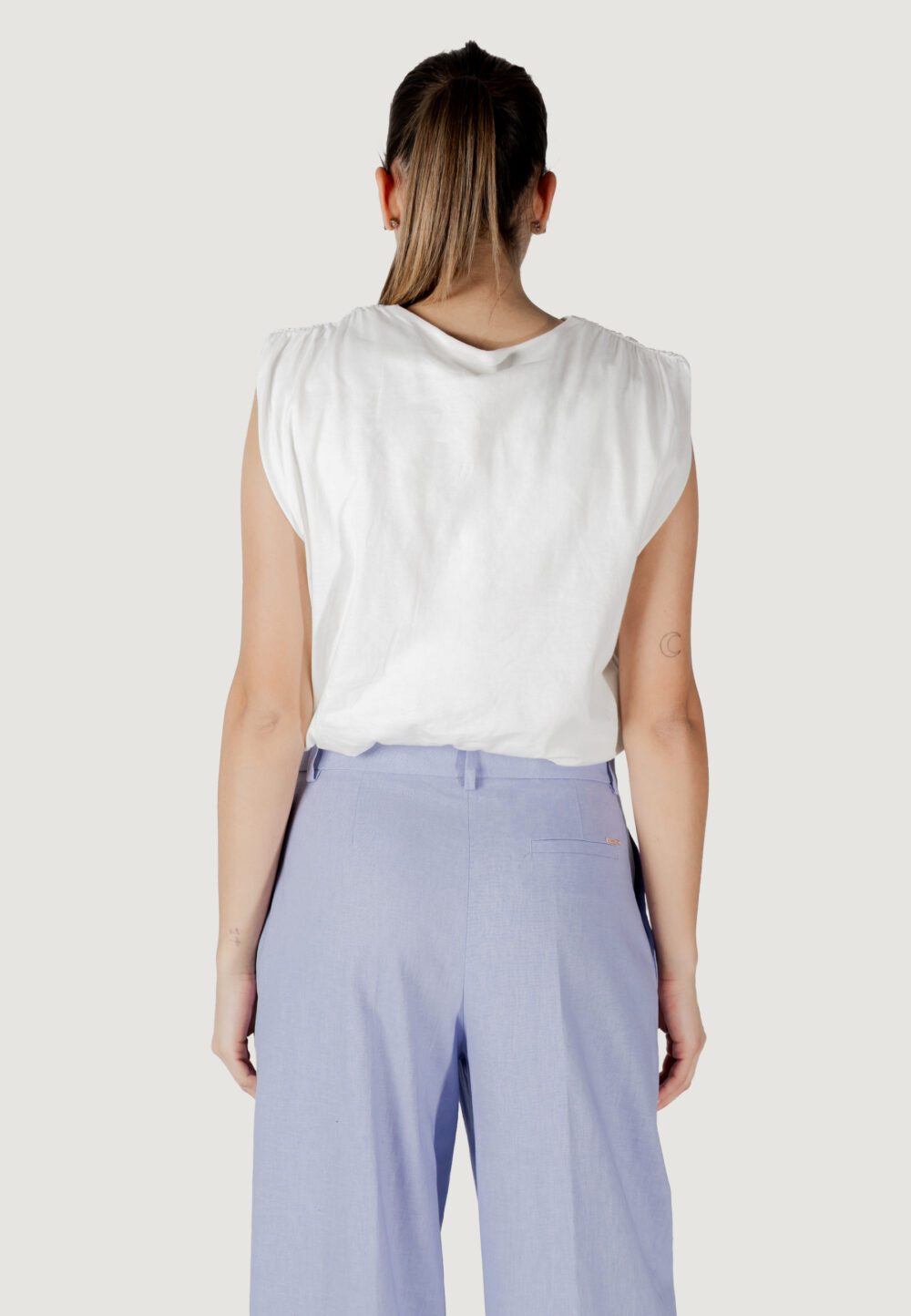 Top Jacqueline de Yong jdymara s/l bubble top jrs Bianco - Foto 4
