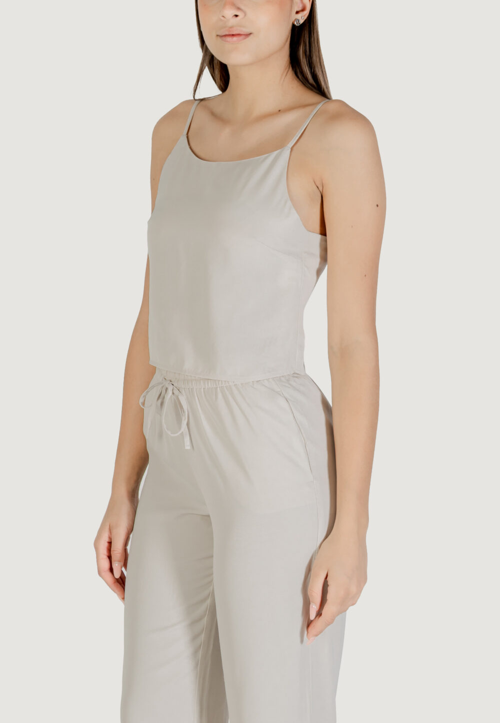 Top Only onlthalia life strap string singlet wvn Beige chiaro - Foto 3