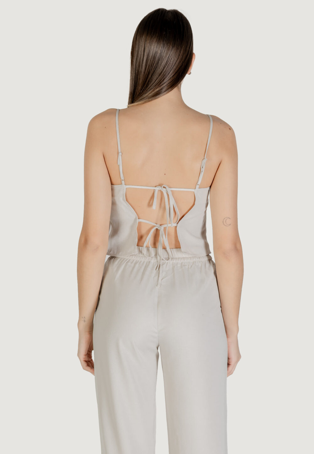 Top Only onlthalia life strap string singlet wvn Beige chiaro - Foto 5