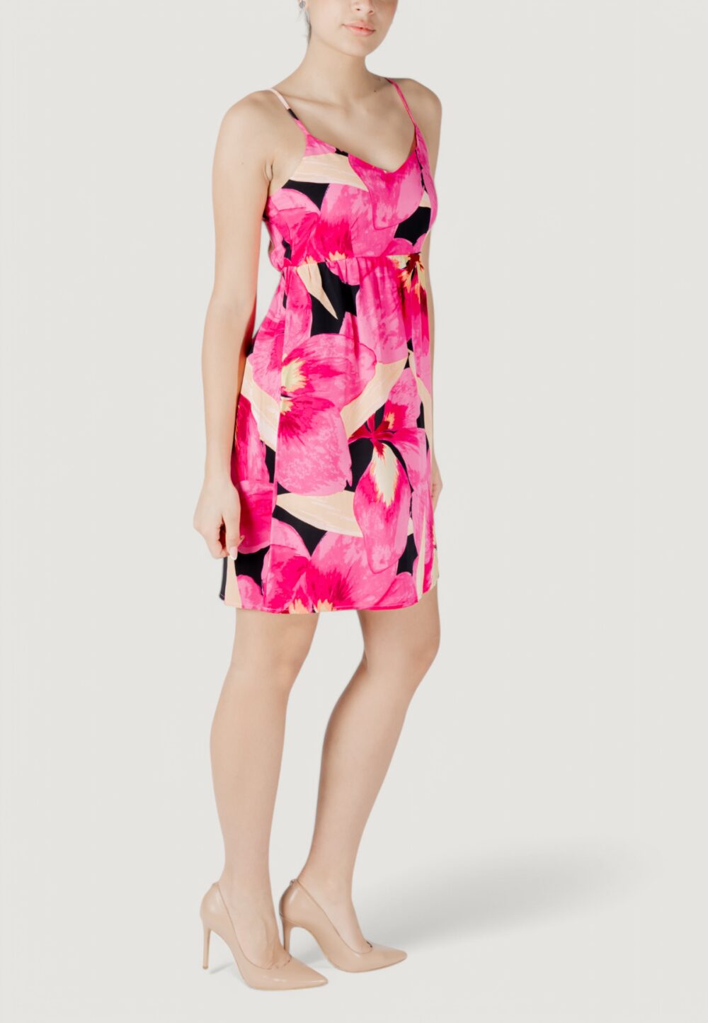 Vestito corto Only onlalma life vis strap aop Fuxia - Foto 3