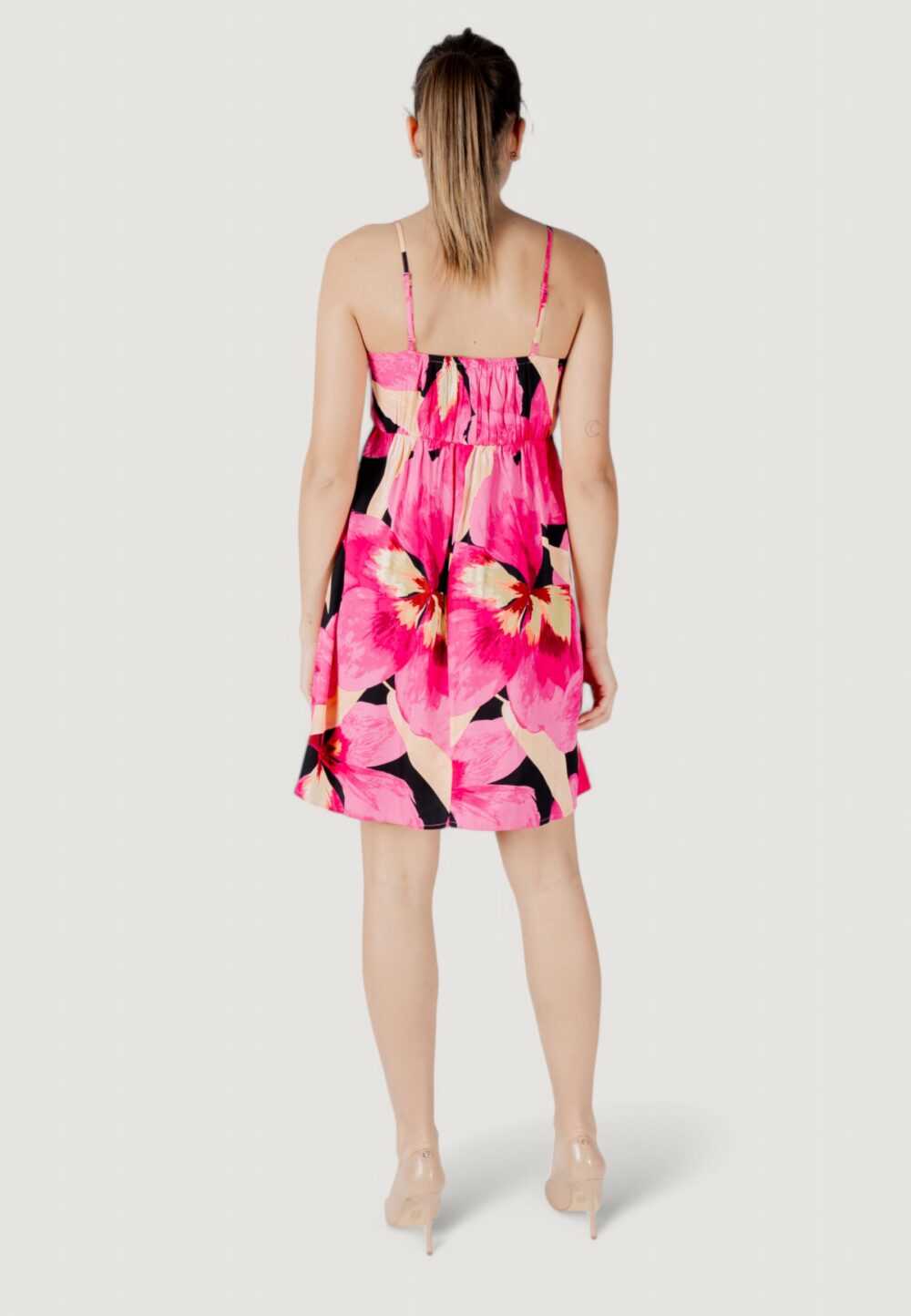 Vestito corto Only onlalma life vis strap aop Fuxia - Foto 4