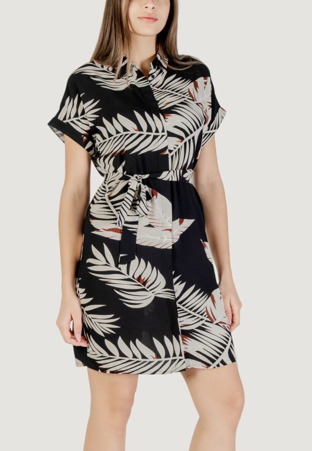 Vestito corto Vero Moda vmeasy joy s/s shirt wvn ga Beige - Foto 3