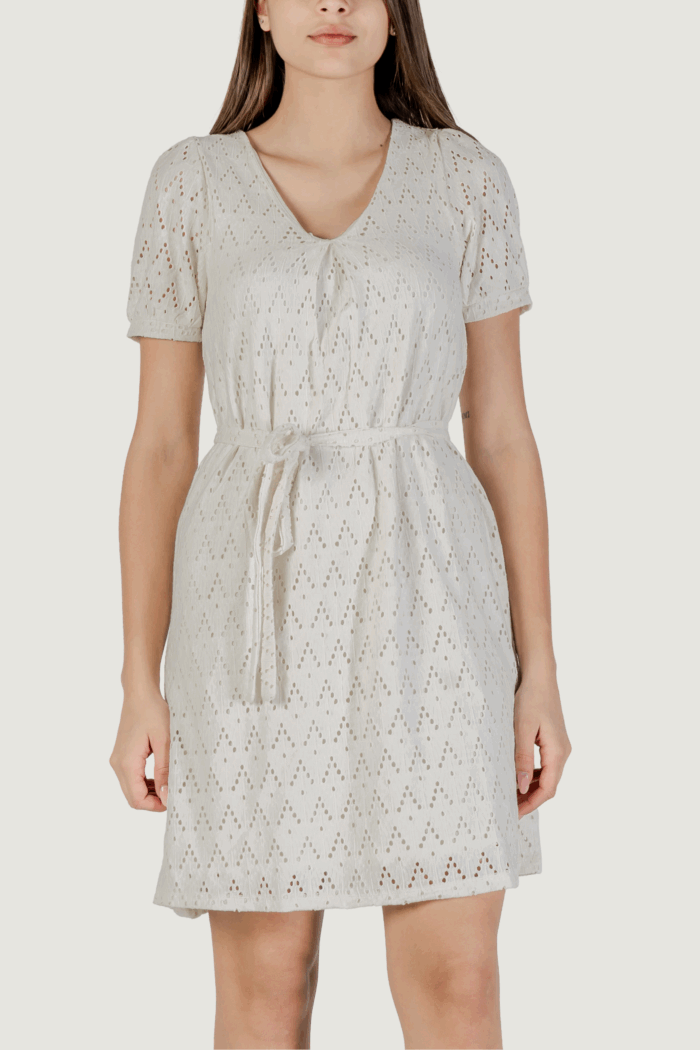 Vestito corto Vila Clothes viamalina v-neck s/s/pb Beige chiaro