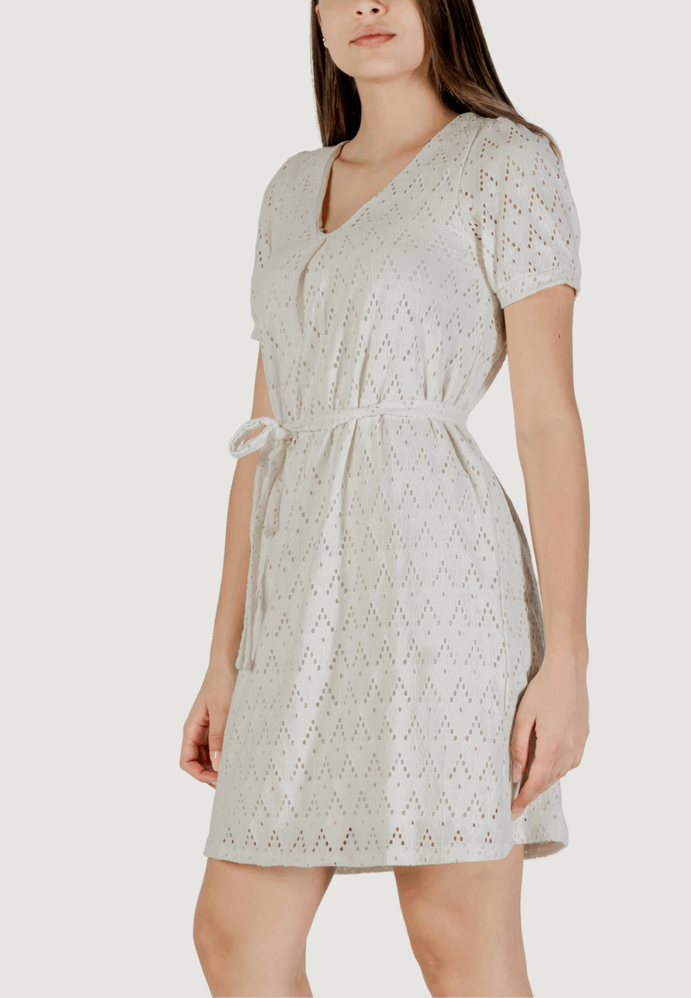 Vestito corto Vila Clothes viamalina v-neck s/s/pb Beige chiaro - Foto 2