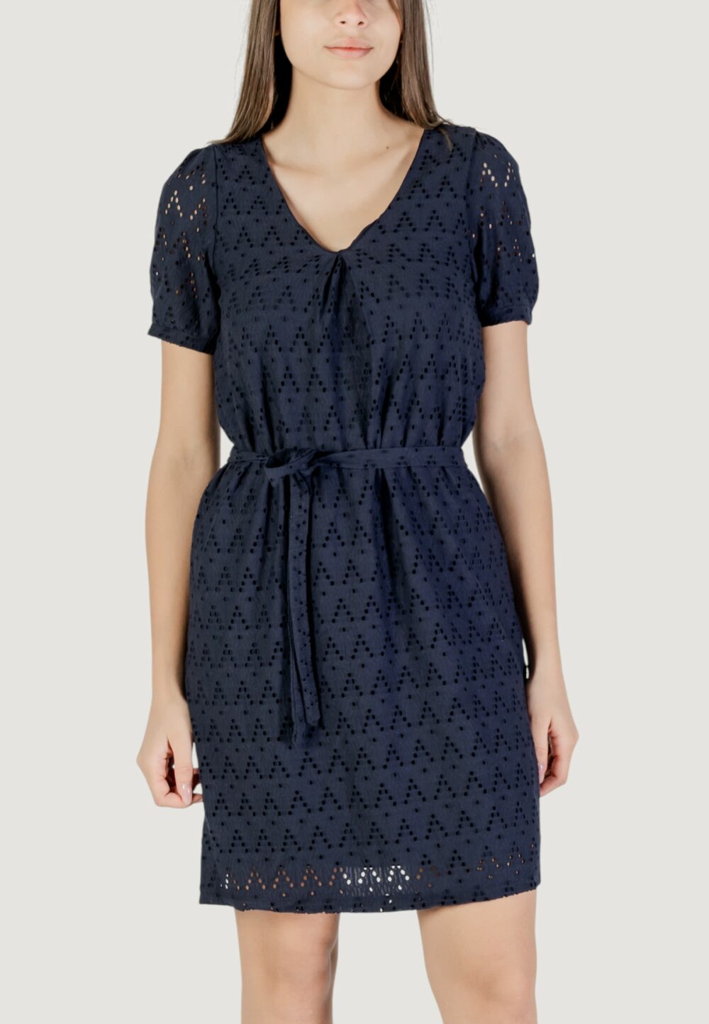 Vestito corto Vila Clothes viamalina v-neck s/s/pb Blu - Foto 1
