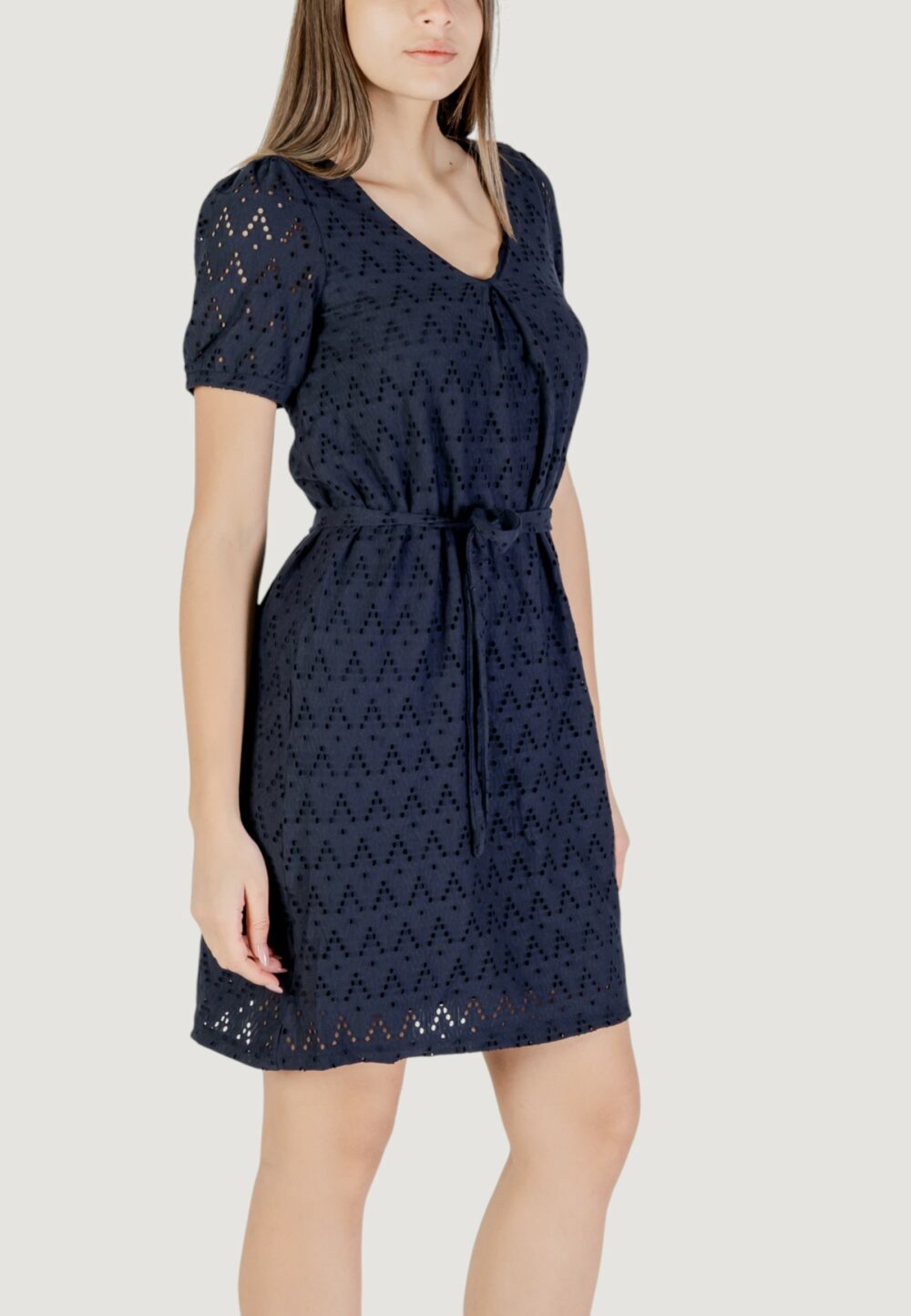 Vestito corto Vila Clothes viamalina v-neck s/s/pb Blu - Foto 3