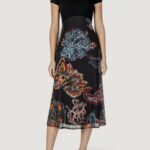 Vestito lungo Desigual vest_paisley mesh_lacroix Nero - Foto 1