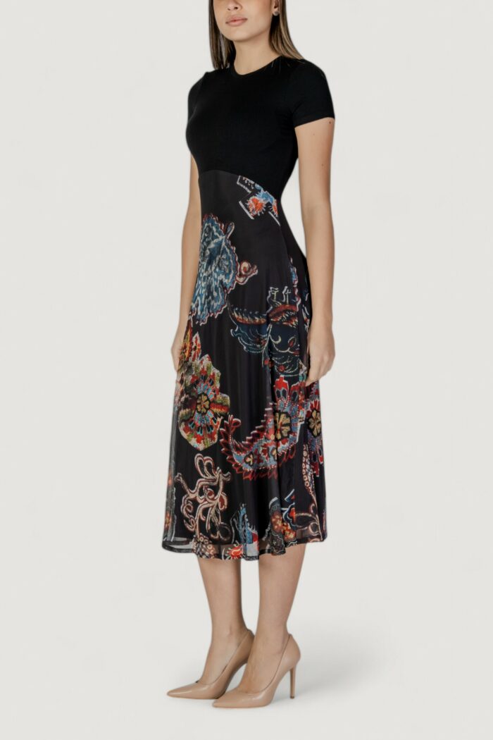 Vestito lungo Desigual vest_paisley mesh_lacroix Nero