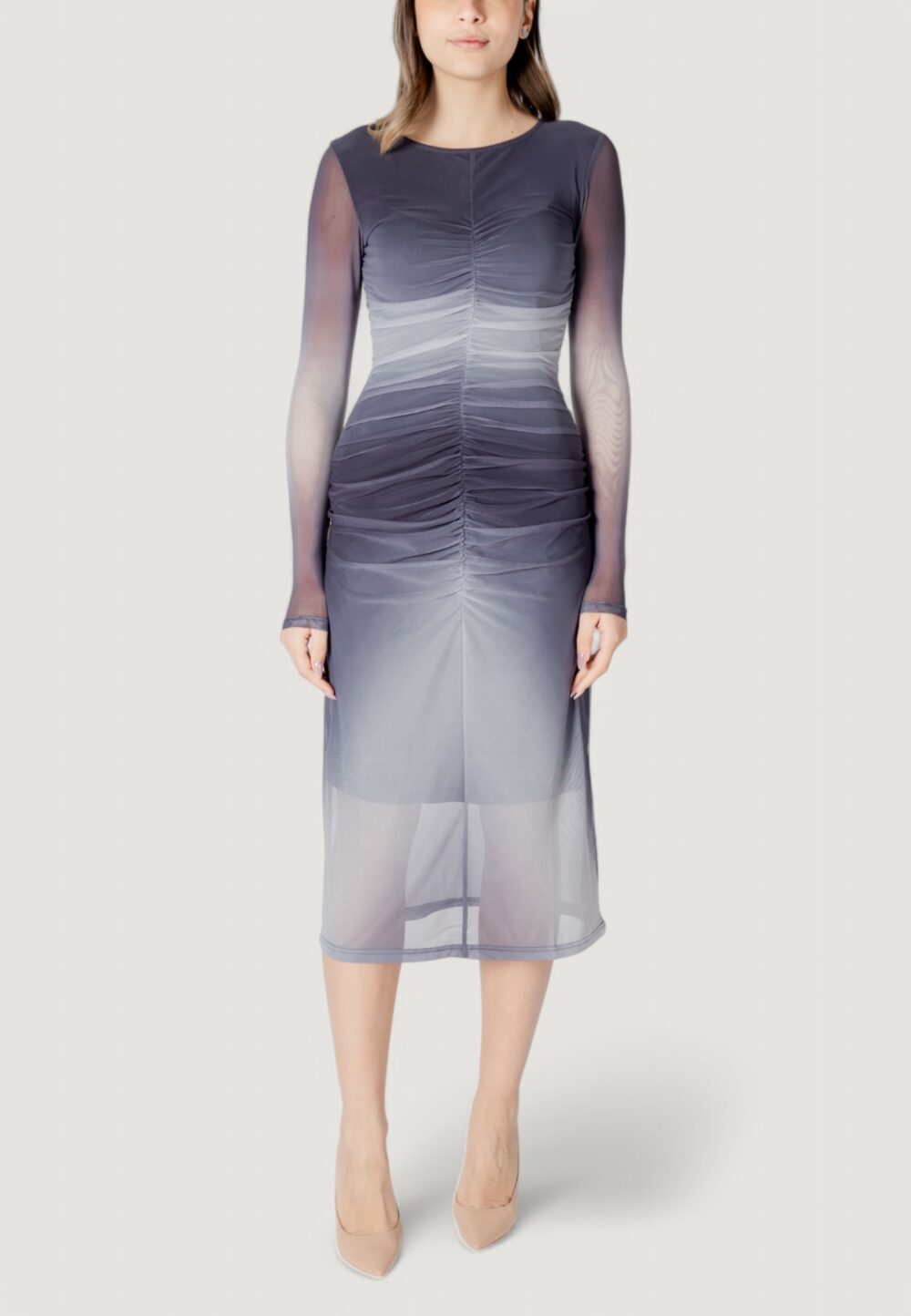 Vestito lungo ICHI ihpenlopa dr Grigio - Foto 2