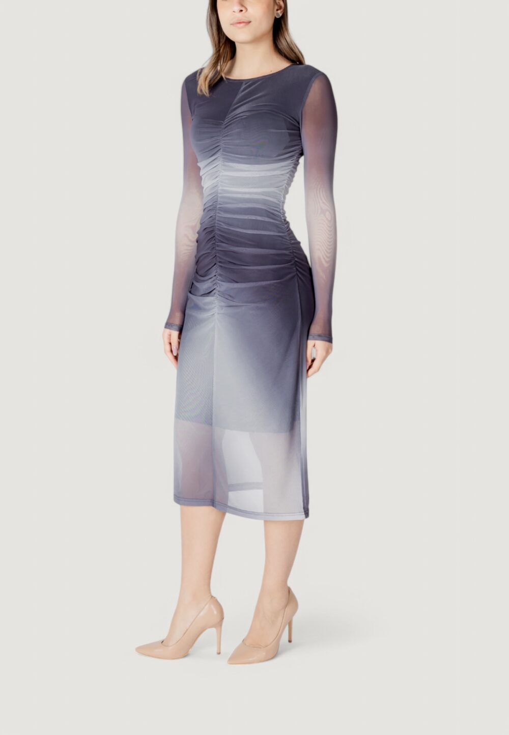 Vestito lungo ICHI ihpenlopa dr Grigio - Foto 3