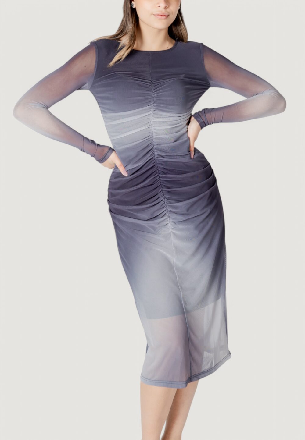 Vestito lungo ICHI ihpenlopa dr Grigio - Foto 1