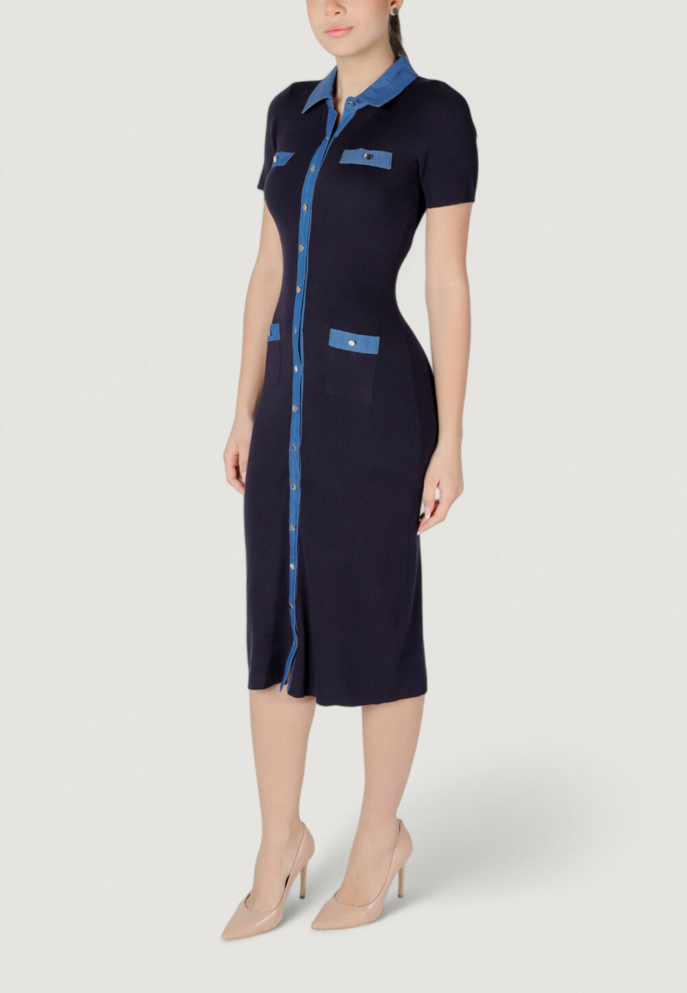 Vestito lungo Morgan De Toi Blu marine - Foto 3