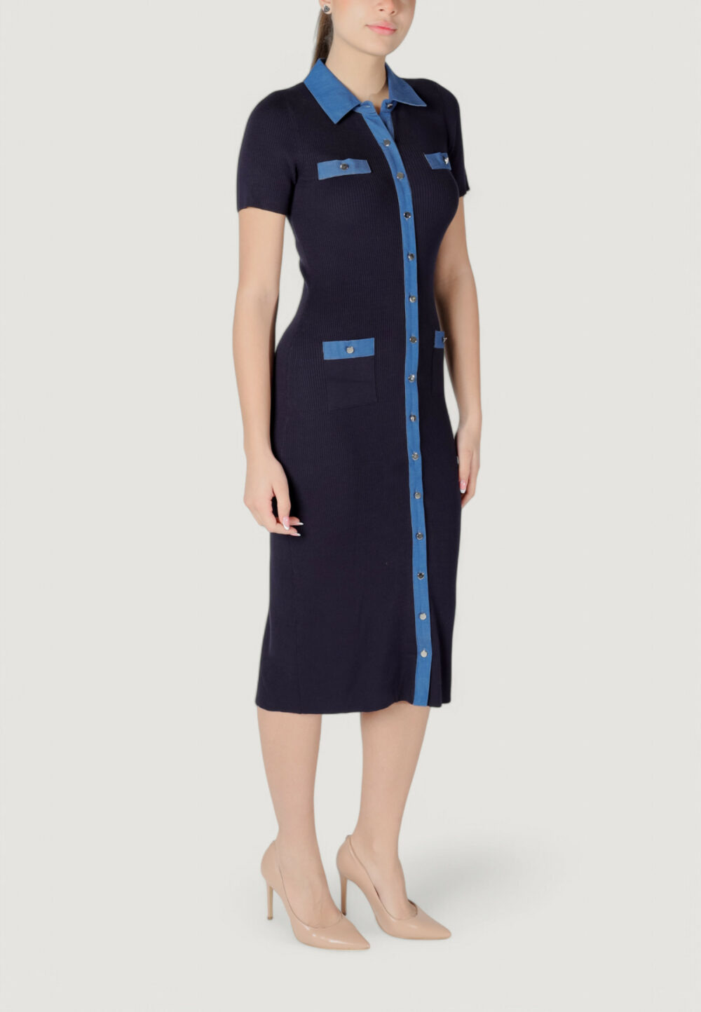 Vestito lungo Morgan De Toi Blu marine - Foto 4