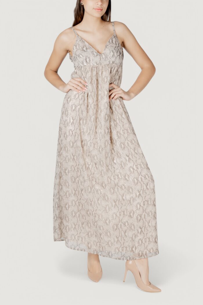 Vestito lungo Only onlsadia life strap bow maxi wvn Beige chiaro