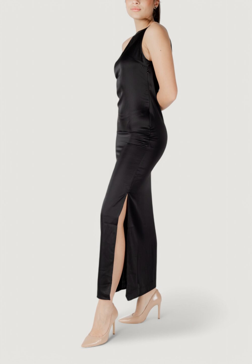 Vestito lungo Only onlchigo life strap satin maxi wvn Nero - Foto 1