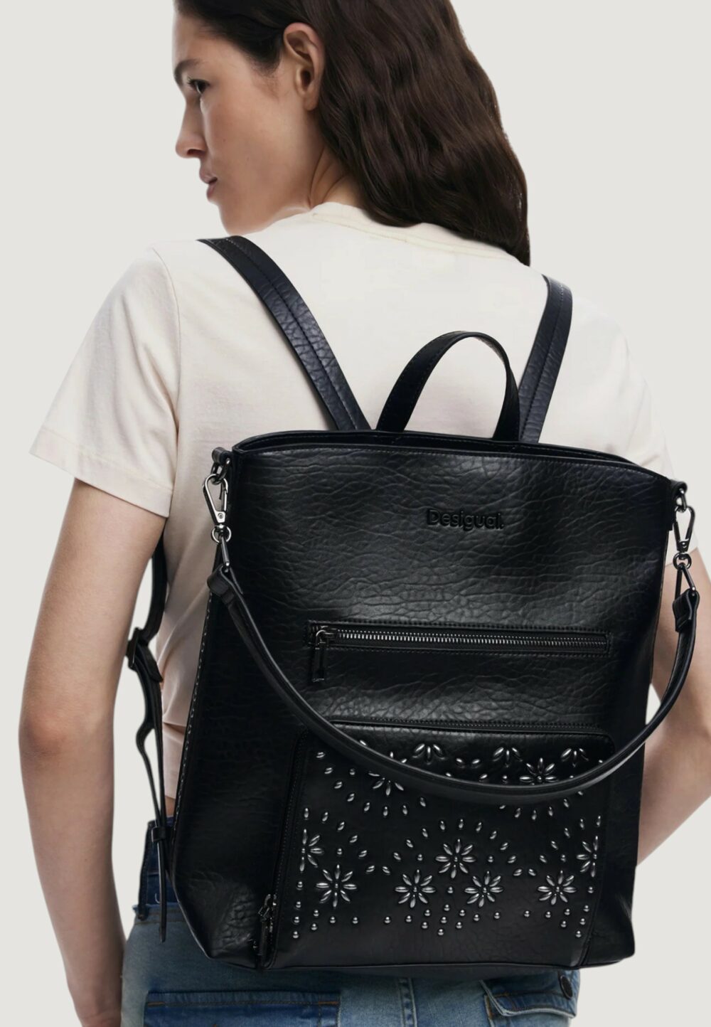 Zaino Desigual bag_metal dandelion_pretoria Nero - Foto 4